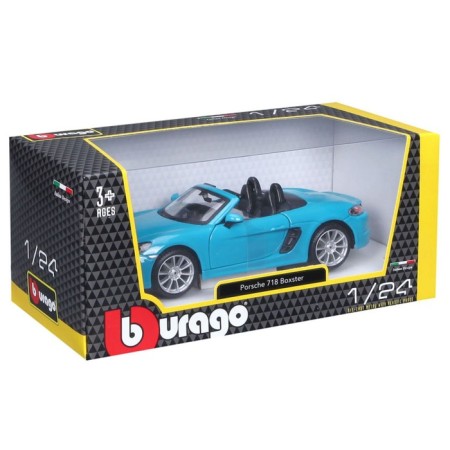 BBURAGO Porsche 718 BOXSTER, DIE-CAST, 1:24, Blue color, opening doors-9