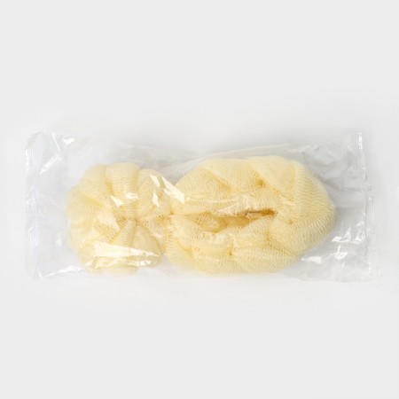 A set of body washcloths Cupellia spa: braid 70 g + shell 46 gr, beige color-3