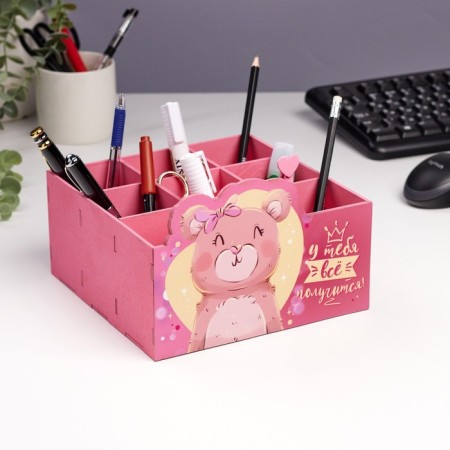 Organizer for storing trifles "You will succeed!" 9 departments 19x19x12