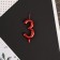 Candle for the cake, number "3", red.