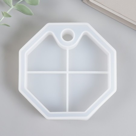 Mold Silicon "Casket polyhedron - lower tier" 10.5x10.5x2.7 cm-1