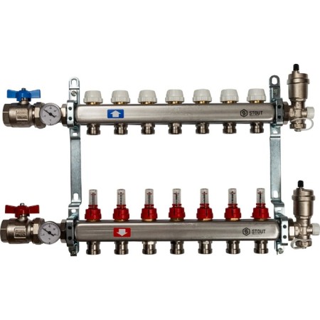 Collector Group Stout SMS 0907 000007, 1 "x3/4", 7 outputs, with consumables, stainless steel. steel
