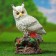 Garden figure "Owl with a bouquet of roses" White, 26cm