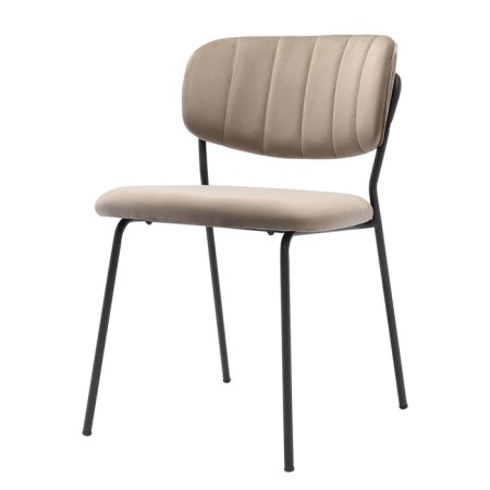 Eirill chair, 530 × 590 × 770 mm, velor, color light brown-4
