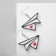 Acrylic earrings "airplane" paper with hearts, colored in silver
