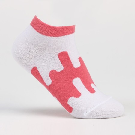 Women's socks, pink/white color, size 25