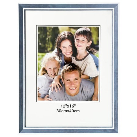 Photo frame plastic 30x40 cm "Gray wood with a double white frame" 43.4x33.4 cm-3