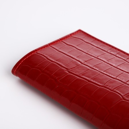 Passport cover, crocodile, red color-3