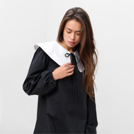 Women's dress MIST with a collar, p. 44, black-2
