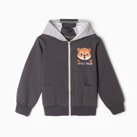A set for a boy (sweatshirt, trousers), graphite color, height 98 cm-1