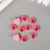 Decor for creativity plastic "Striped hearts" Pink-violet set 10 pcs 1.2x1.3 cm