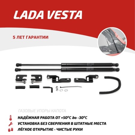 Copes of the hood Auto unorusor for Lada Vesta 2015-09.2017, 2 pcs., Ulaves011