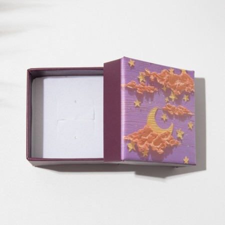 Gift box for earrings and ring "Night", 5 × 5 (the size of the useful part is 4.5 × 4.5 cm), color-2