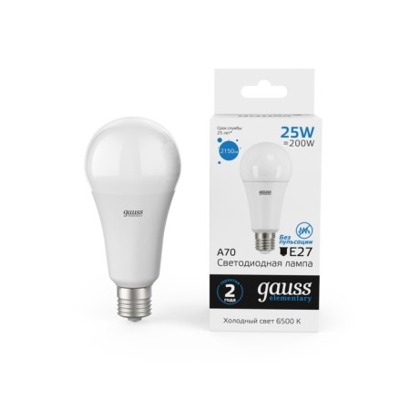 LED LED ELEMENTARY 25W A67 6500K cold. Bel. E27 2150LM GAUSS 73235