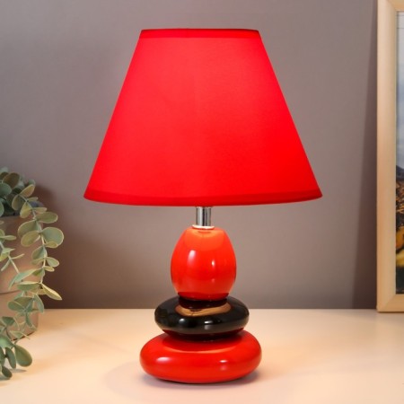 Table lamp 16877/1bk+RD E14 40W Black-red 21x21x30 cm-1
