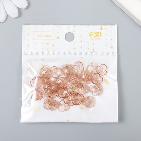Beads for creativity Plastic "Busin hat" set 50 pcs Transparent caramel 0.4x1x1 cm-3