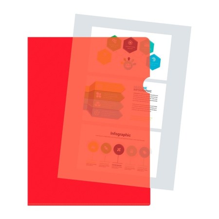 A4 180MKM corner folder, calligrata deluxe, red, opaque, with embossing-2