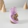 Polystone souvenir "Lilac cobra with a bag of coins" 4x4x8 cm