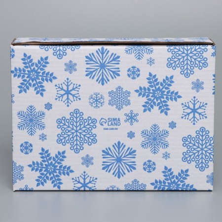 Box the national team "Snowflakes", white, 27 x 21 x 9 cm, New Year-5
