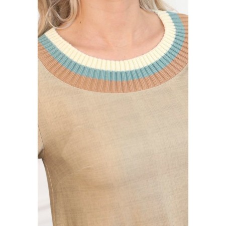 Women's dress, size 48, beige color-4