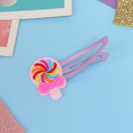 Shirley hair set (2 gum 5 cm, 4 invisible 5.5 cm) horn, lilac-2