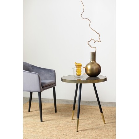 Hedda coffee table, 550 × 550 × 590 mm, black / matte gold color-2