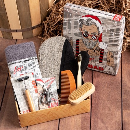 Gift set "New Year: Bad Santa" towel and accessories