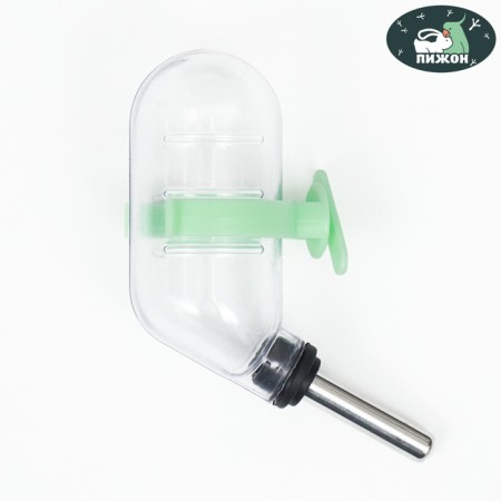 Drill for rodents with a metal nose, 60 ml, transparent with green clinking