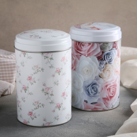 Bank with a lid for bulk foods "Flora", 1.1 l, 10 × 16 cm, round, mix color-2