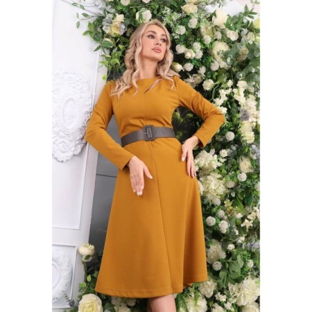 Female dress, size 44, mustard color-16