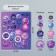 Decor for creativity cardboard "Chips and button. Violet" 24 pcs 13x16.5 cm