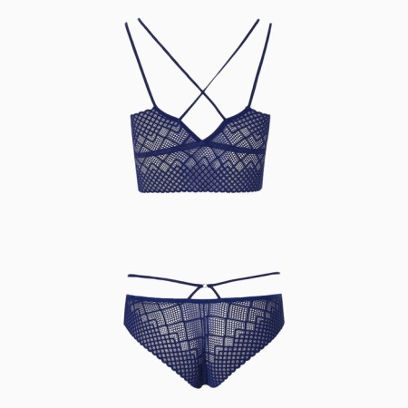 Female set (top, panties), blue color, size 42-44-3
