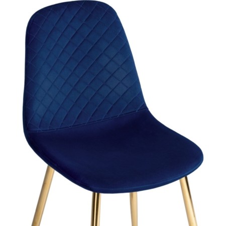 Stol on a metal frame DABL Metal/velor, gold/blue 45x51x86 cm-4
