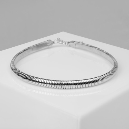 Choker "relief" narrow, 1 cm, color silver, 47.5 cm-1