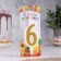 Candle for Cake "Super Suprine", 10.4 cm, number "6", gold sparkle