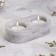 Gypsum Climber from gypsum for two candles oval, 12x6x3cm, marble with black stripes