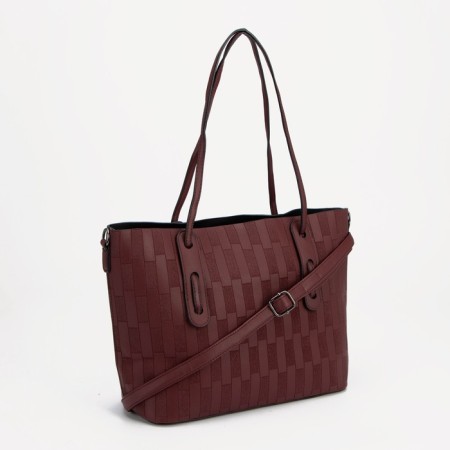 Zipper bag with zipper, burgundy color-2
