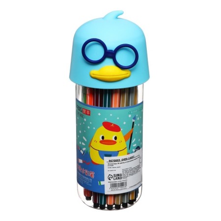 Fleeters of 36 colors "Duck with glasses", in a plastic pencil case, mix-6