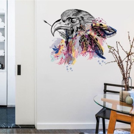 Interior plastic sticker "Eagle with feathers" 50x70 cm