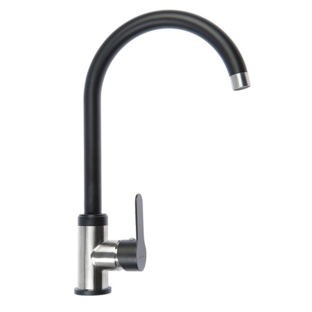 Accoona A48107F kitchen mixer, single -leaf, with nut, stainless steel, black/chrome