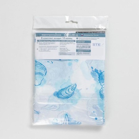Bathon curtain "Poseidon", 180 × 180 cm, white color-4