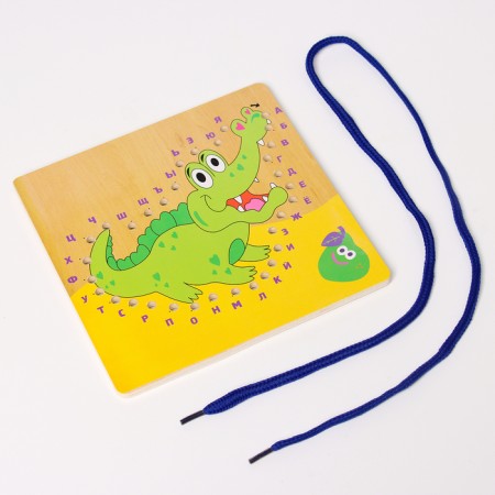 Lacing crocodile "Learn alphabet" 14.5 × 14.5 × 0.5 cm-2