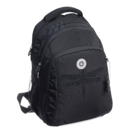 School backpack, 40 x 27 x 20 cm, Grizzly, ergonomic back, laptop department, black-1