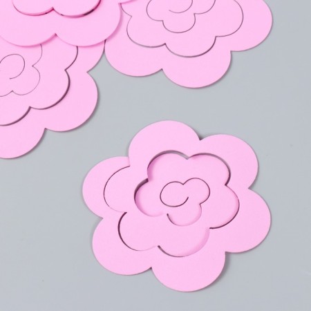 The workpiece of Foamiran "Flower Curly" 10x9.5 cm set 5 pcs. Pink bright-2