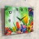 Wall clock: flowers, "butterfly and flowers", 25x35 cm