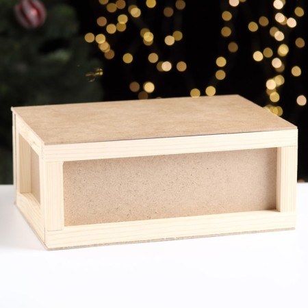 Gift box "Banderah" wooden with nails and a rope 30 × 21 × 12.5 cm-1