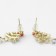 New Year! Earrings "New Year's" Christmas tree-fireplace, white-red color in gold