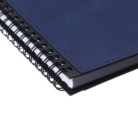A4 notebook, 96 sheets on the crest of Escalada, integral cover of artificial leather, foil embossing, block 70 g/m2, blue-2