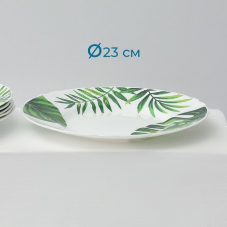 Service table "Fern sheet", 37 items, glass ceramics-20