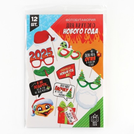 Set for photography New Year's "2025", for the New Year, 12 items, 20 x 30 cm-5